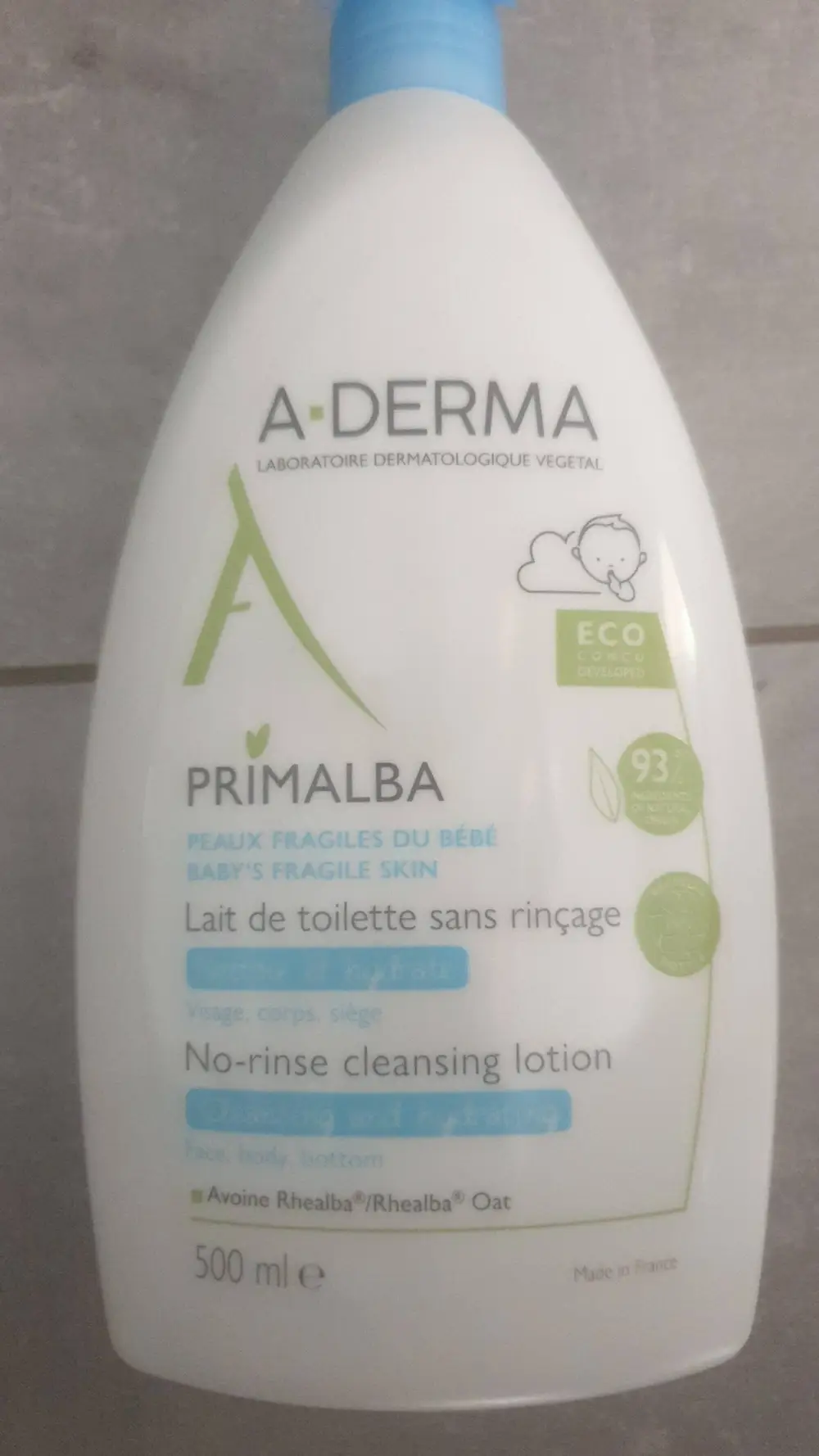 A-DERMA - Primalba - Lait de toilette sans rinçage