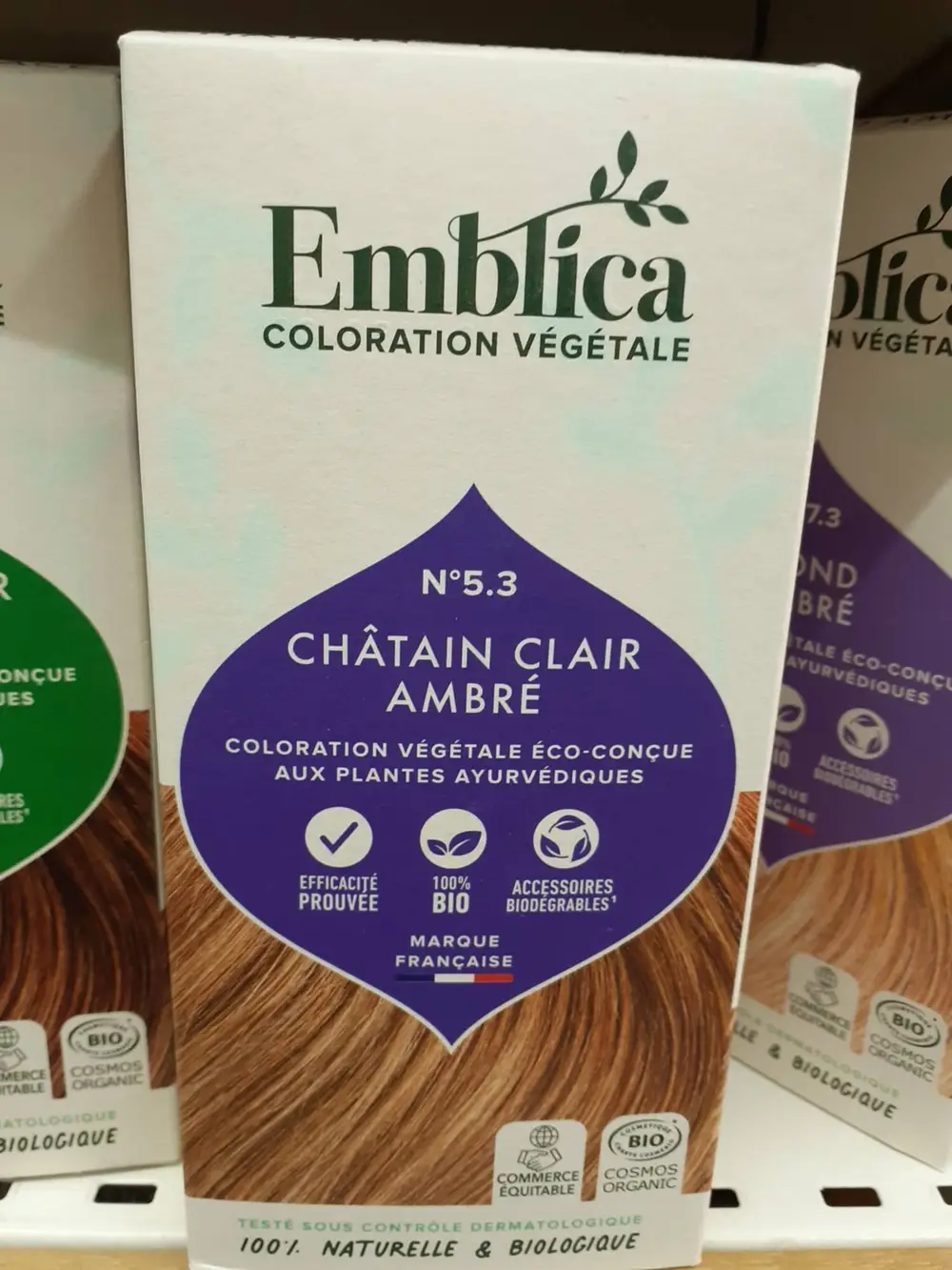 EMBLICA - Coloration végétale n° 5.3 châtain clair ambré