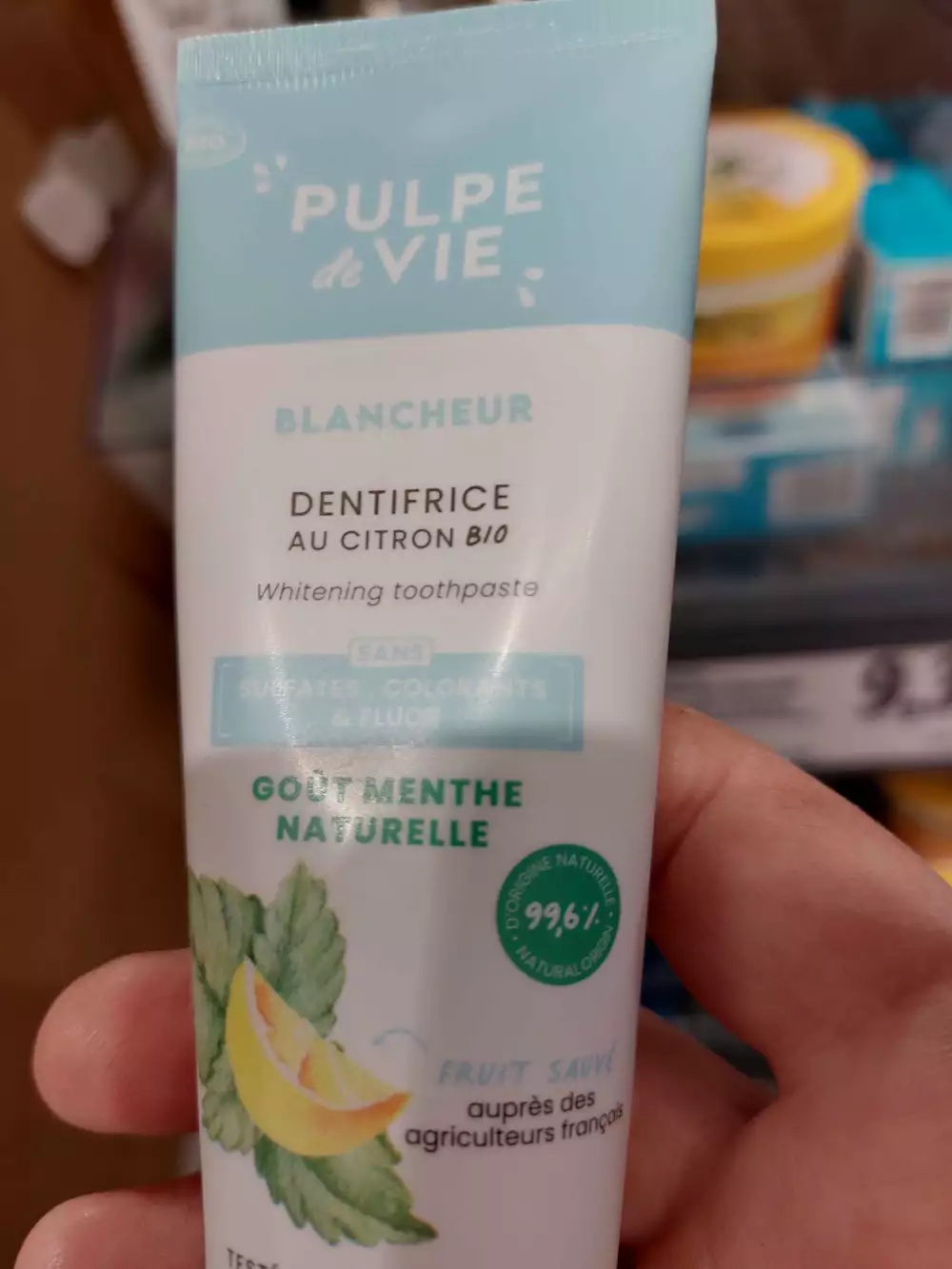 PULPE DE VIE - Dentifrice blancheur menthe naturelle