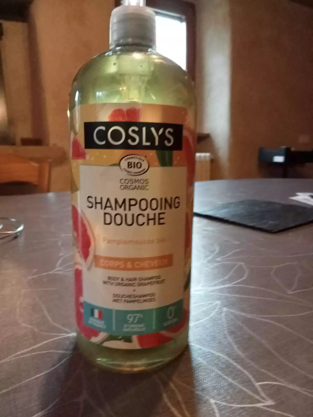 COSLYS - Corps & cheveux - Shampooing douche pamplemousse bio