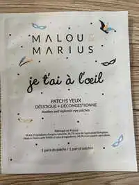 MALOU MARIUS - Je t'ai à l’œil - Patchs yeux 