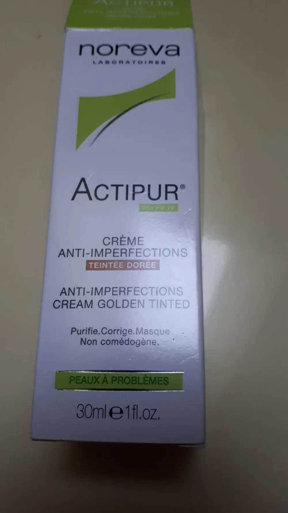 NOREVA - Actipur - Crème anti-imperfections teintée dorée