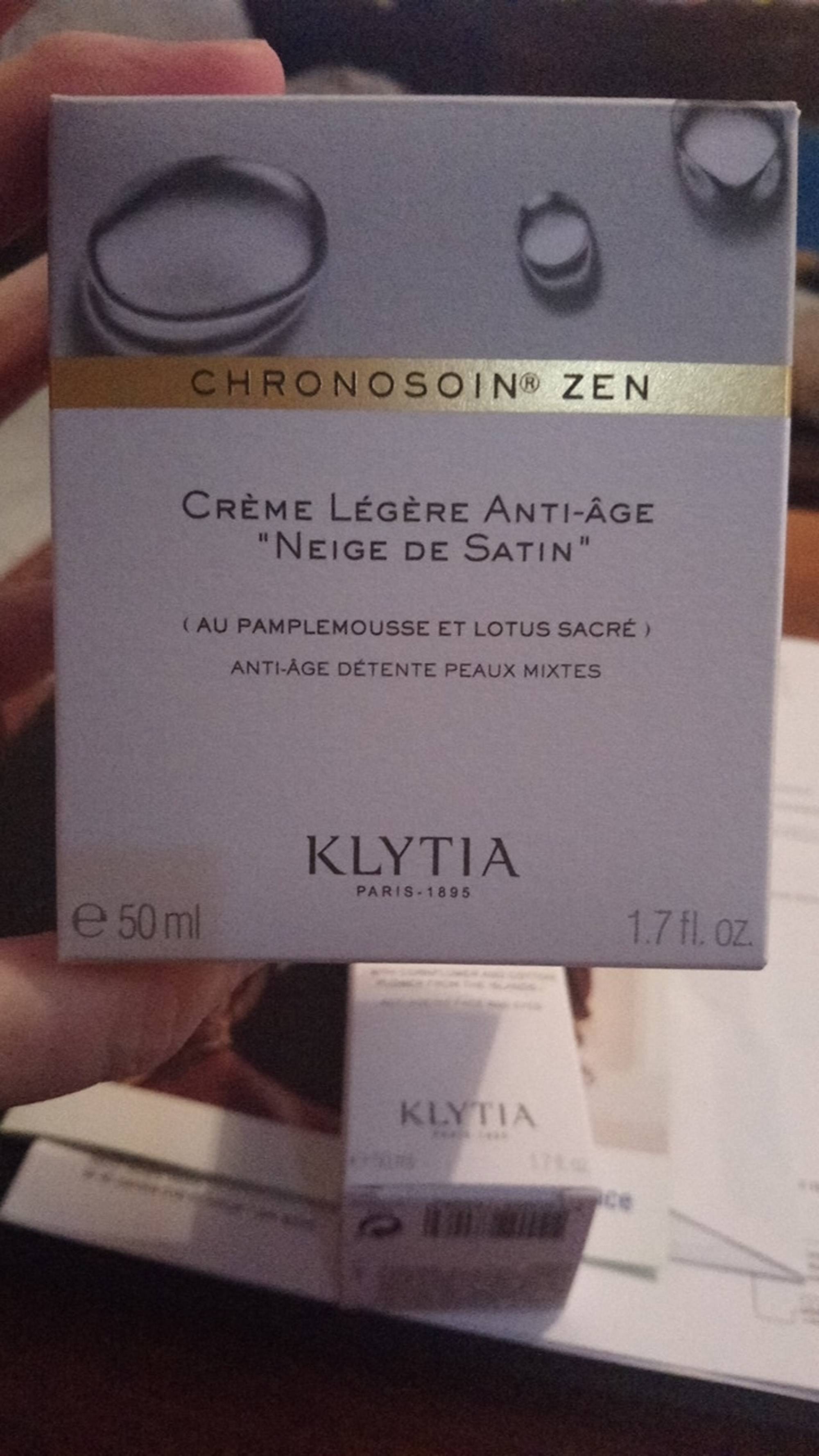 KLYTIA - Chronosoin - Crème légère anti-âge 