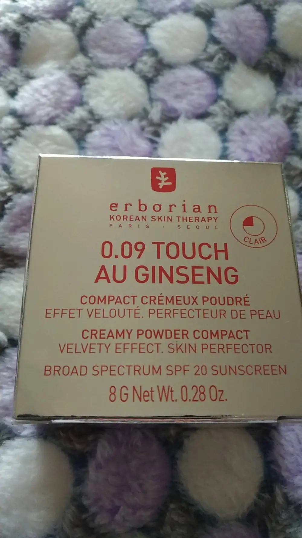 ERBORIAN - 0.09 touch au Ginseng - Compact crémeux poudré