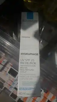 LA ROCHE-POSAY - Hydraphase HA - Riche 72h hydratation intense UV SPF 25