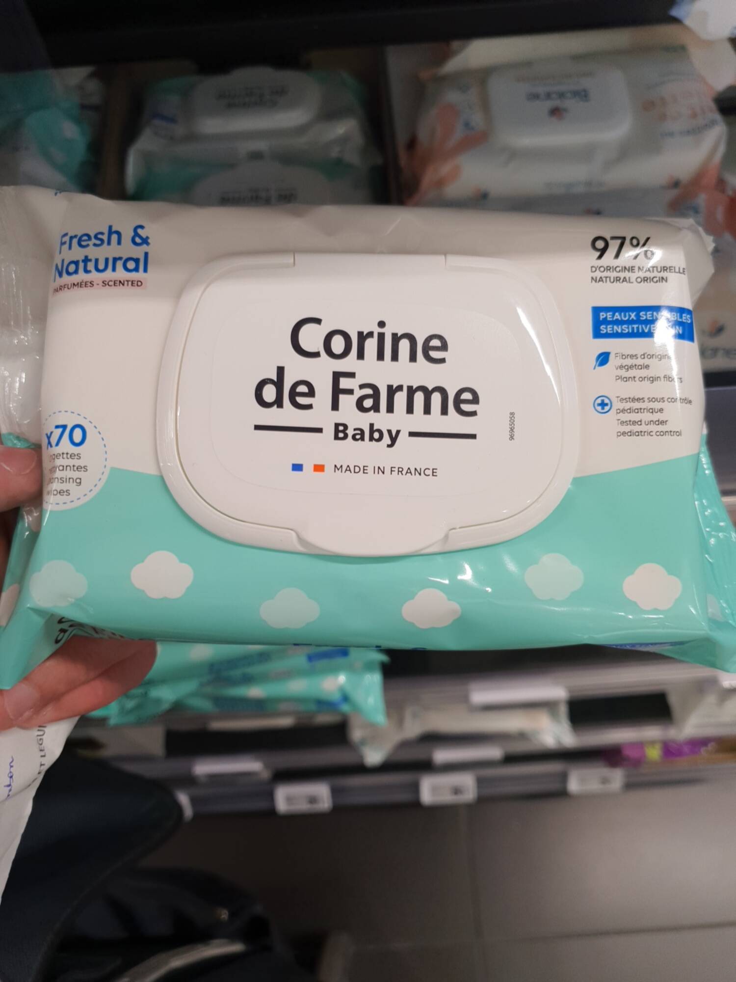 CORINE DE FARME - Baby fresh & natural - 70 Lingettes nettoyantes