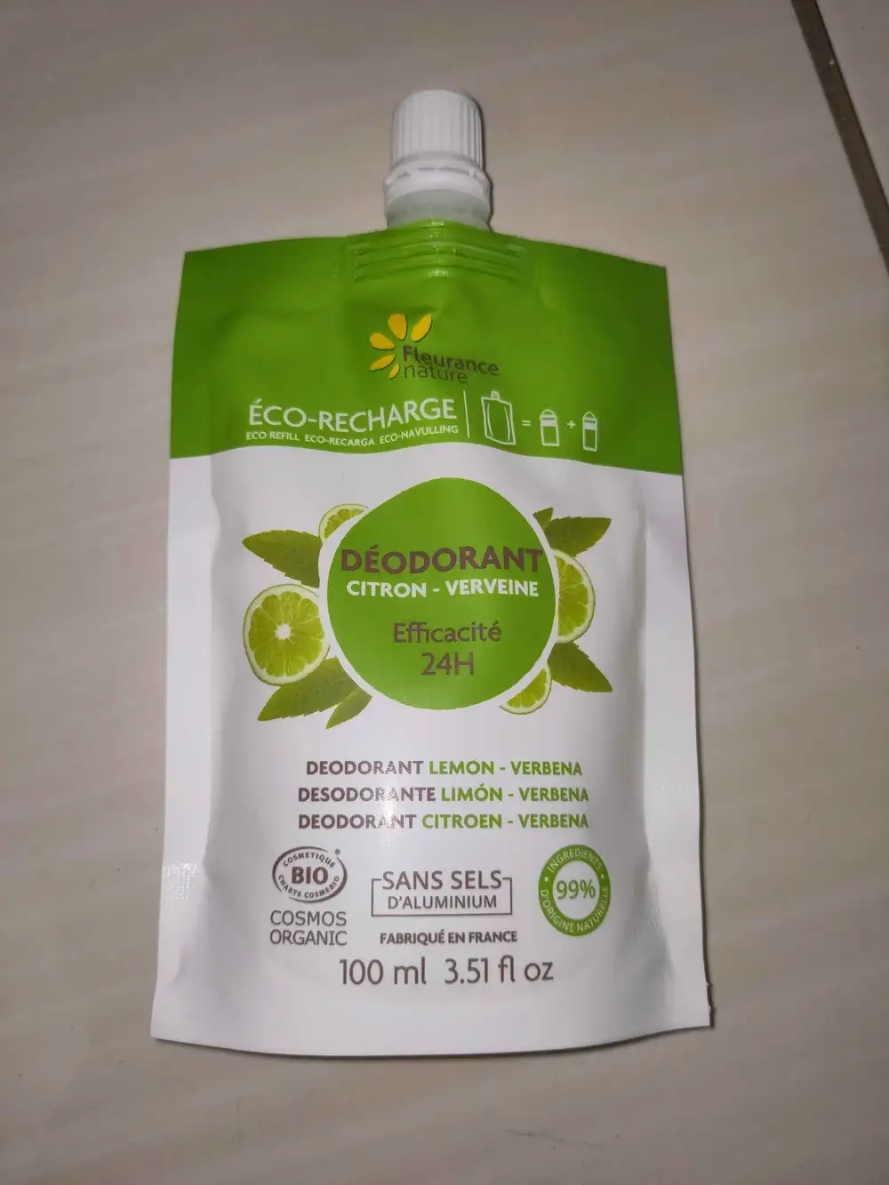 FLEURANCE NATURE - Déodorant citron verveine 24h