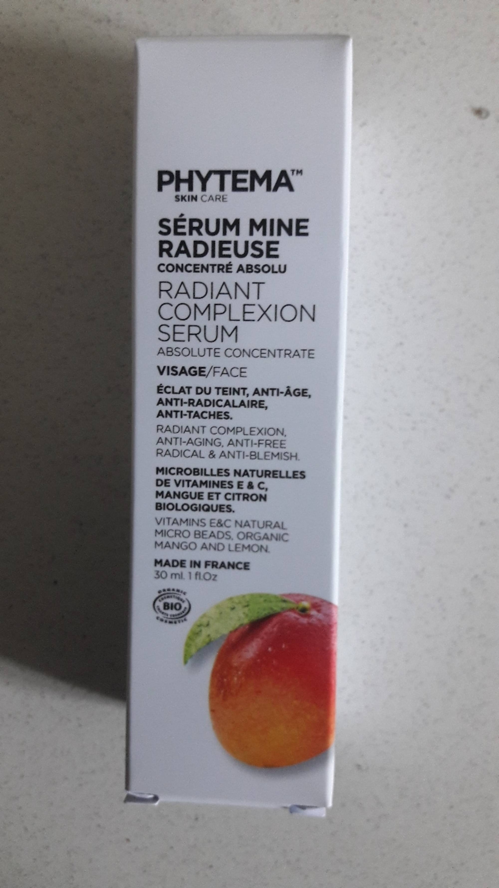 PHYTEMA  - Sérum mine radieuse - Radiant complexion serum 