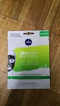 NIVEA - Masque tissu détox Thé vert & charbon