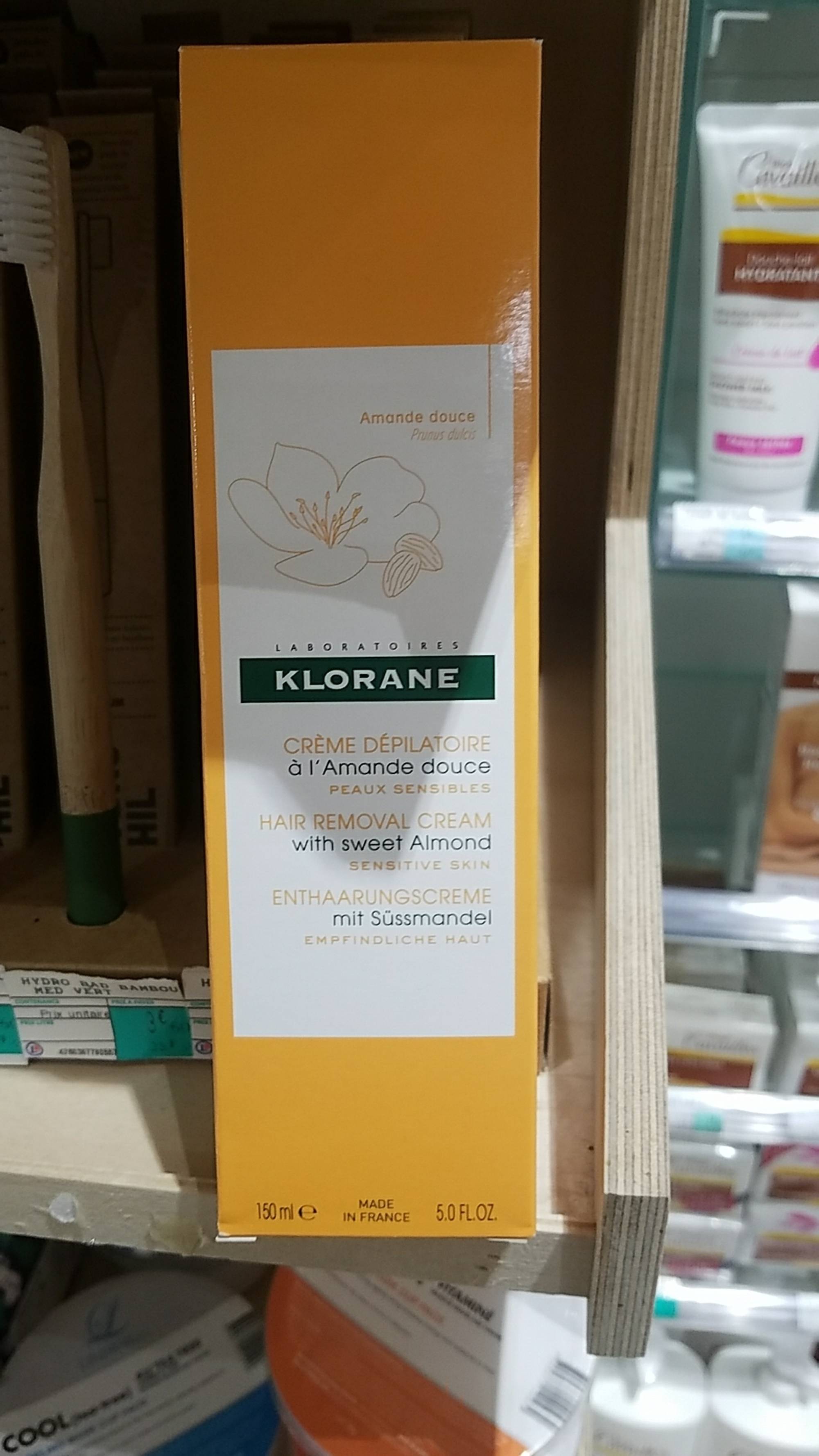 KLORANE - Crème dépilatoire à l'amande douce
