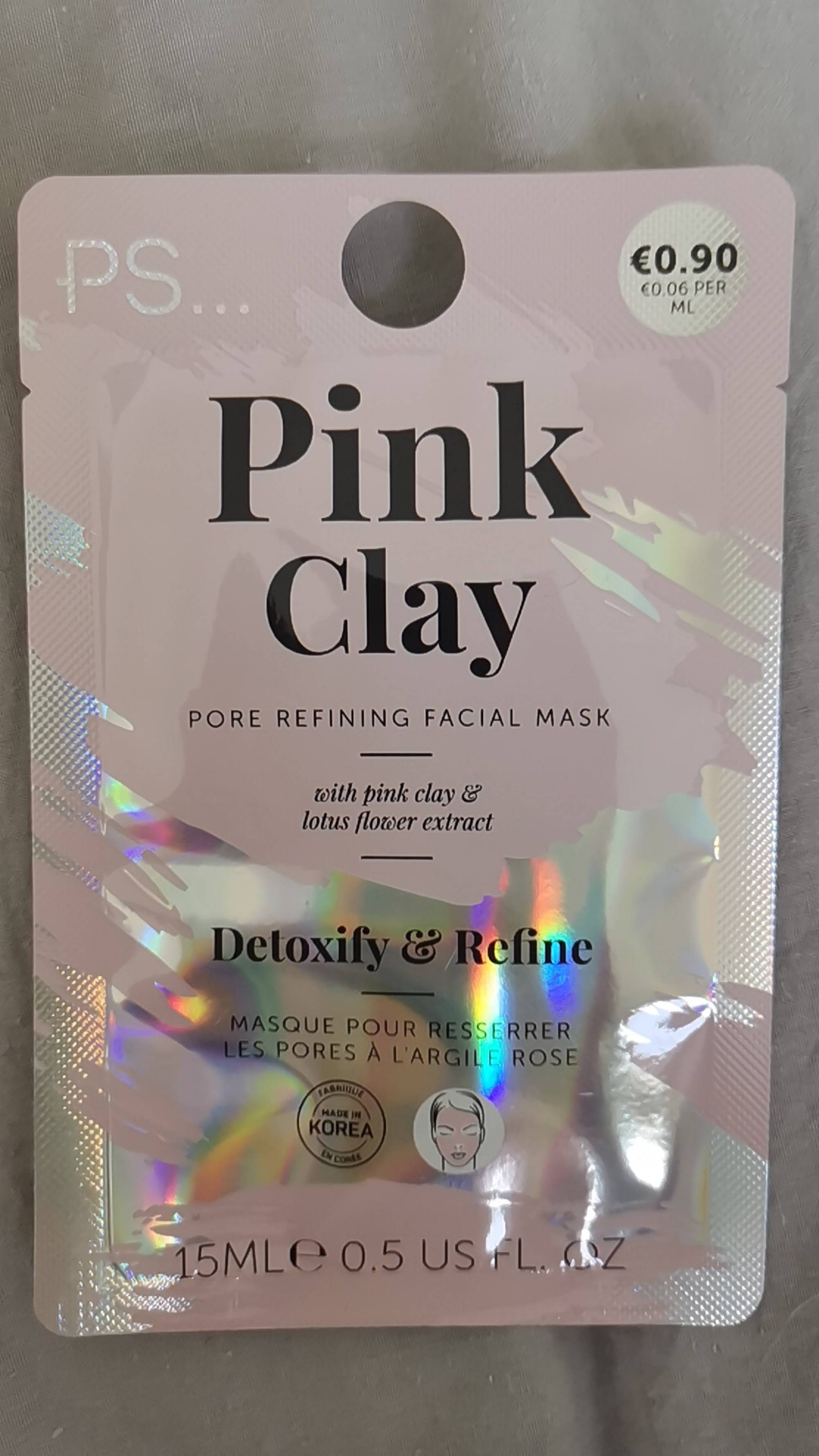 PRIMARK - Pink Clay - Masque pour resserrer les pores à l'argile rose