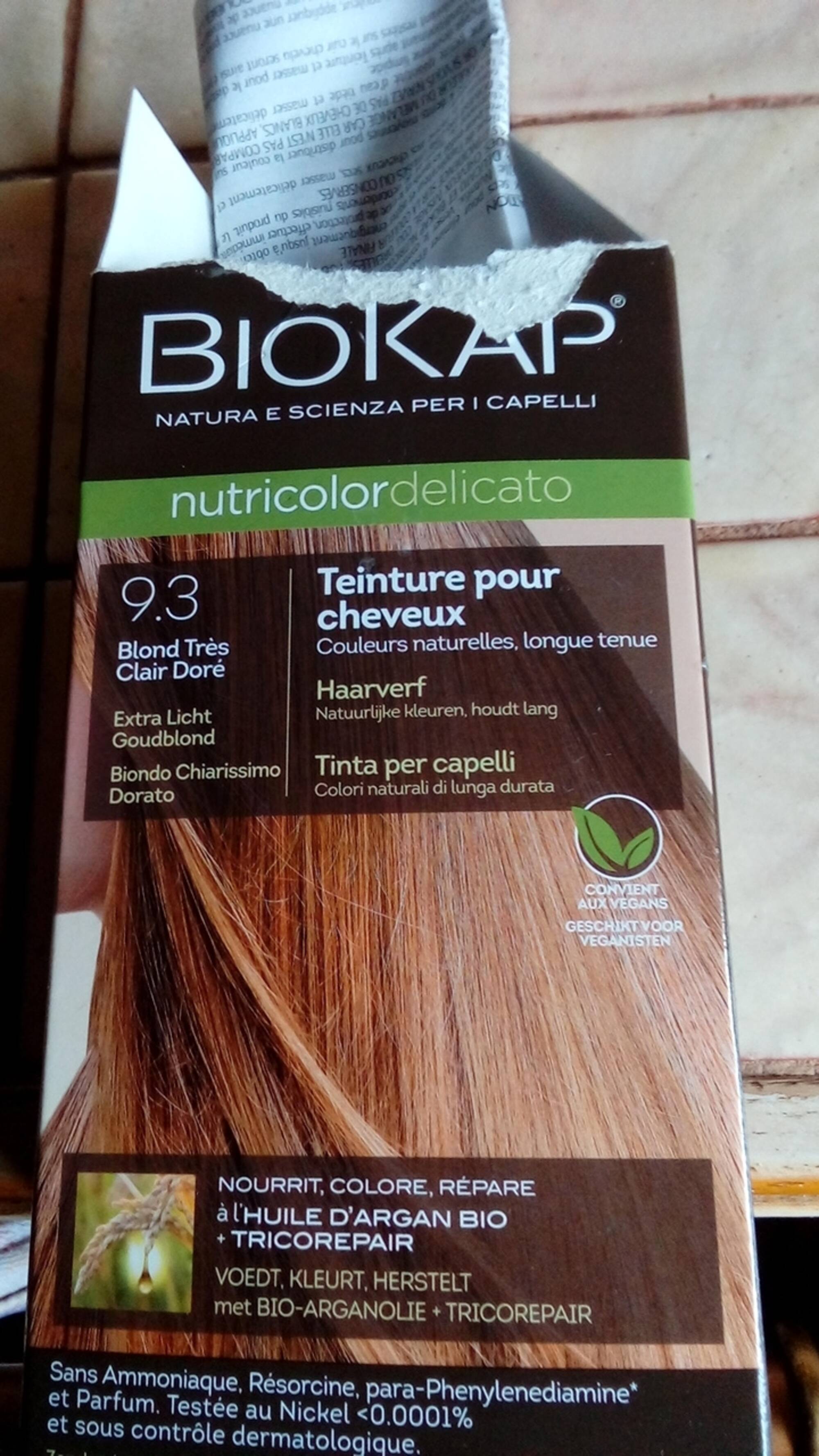 BIOKAP - Nutricolor delicato - Teinture pour cheveux 9.3 blond très clair doré