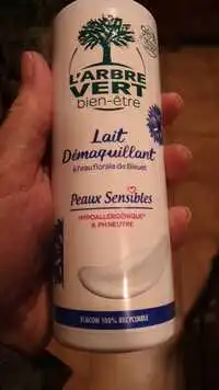 L'ARBRE VERT - Lait démaquillant à l'eau florale de bleuet