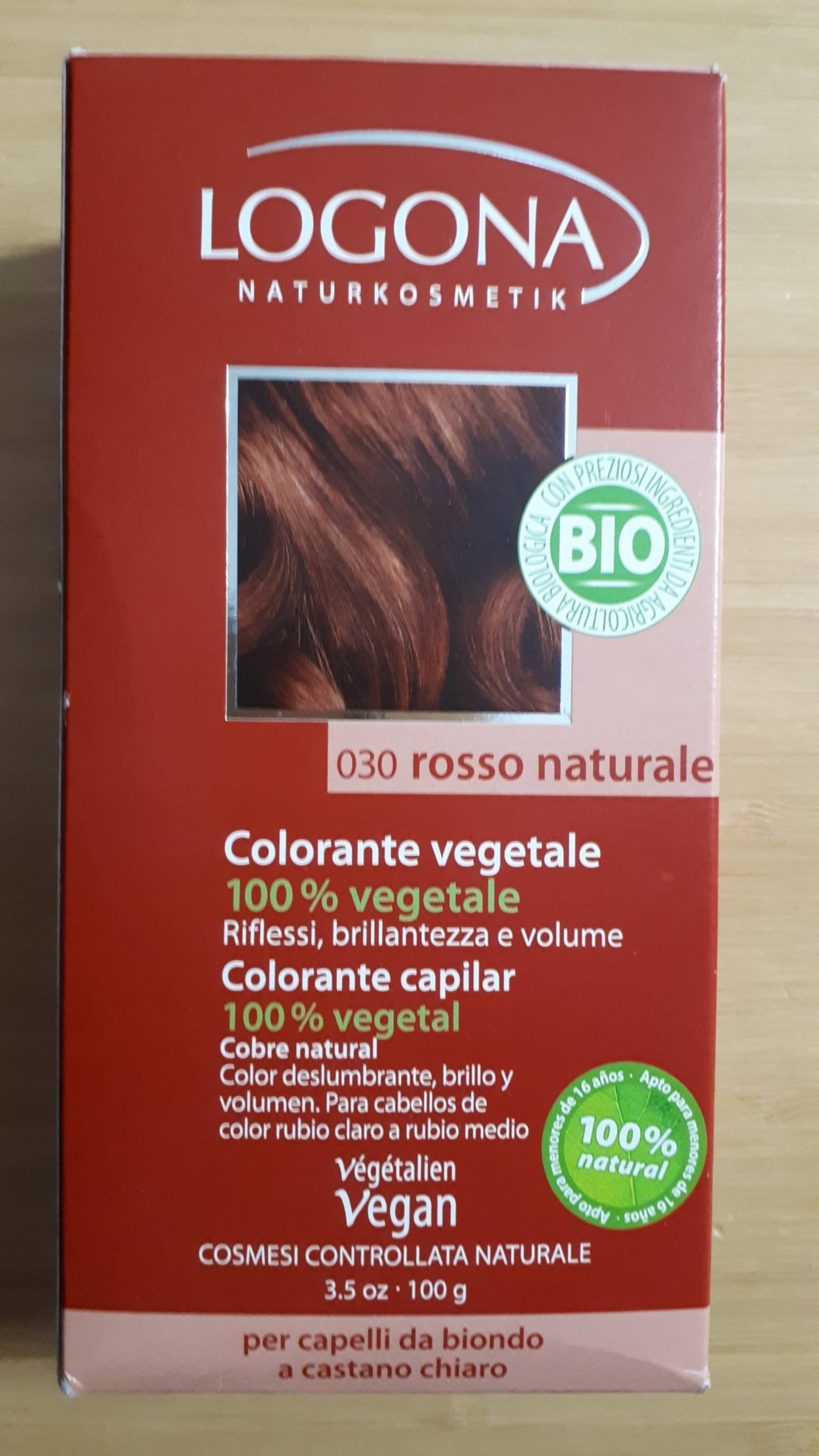 LOGONA - Colorante végétale bio 030 rosso naturale