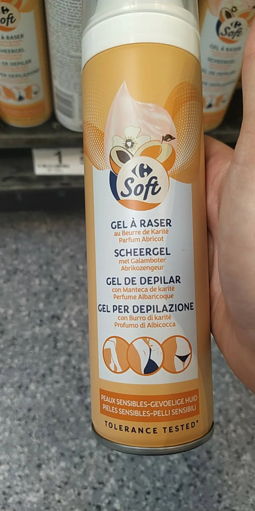 CARREFOUR - Gel à Raser au Beurre de Karité - Parfum Abricot