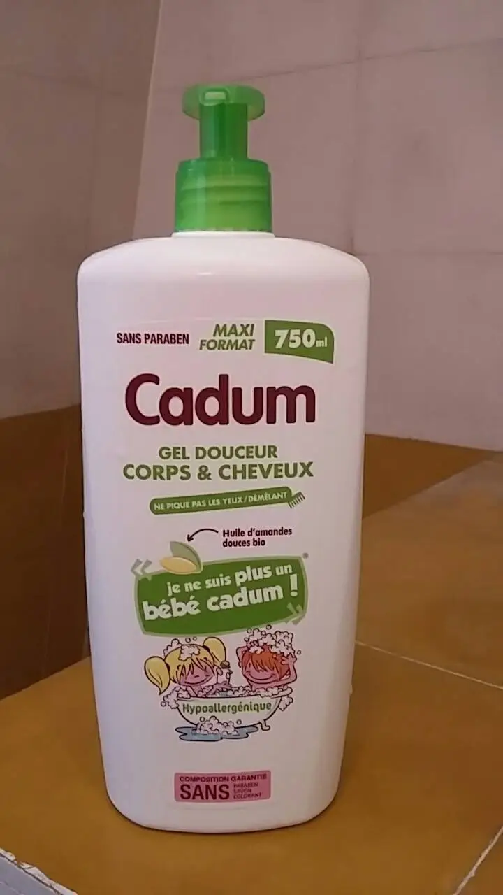 CADUM - Gel douceur corps & cheveux - Huile d'amandes douces bio