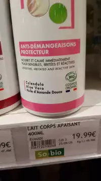 DERMACLAY - Lait corps apaisant anti-démangeaisons protecteur