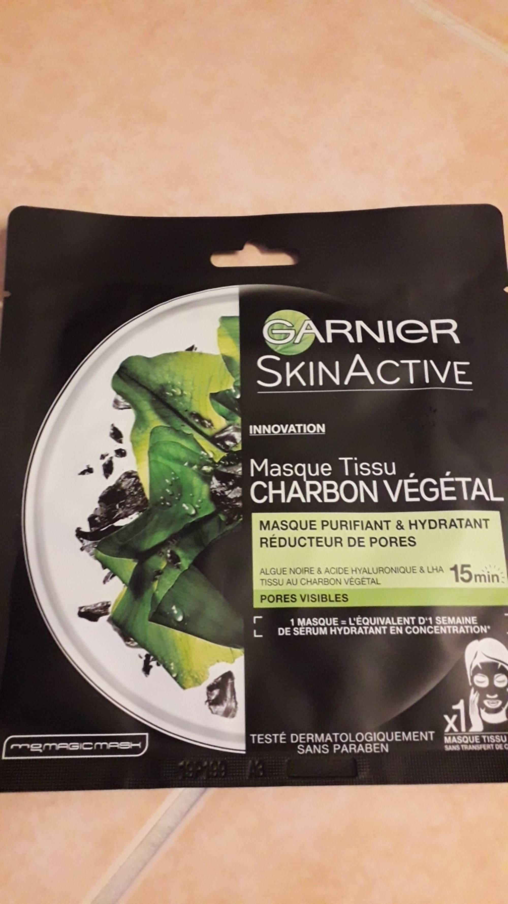 GARNIER - Skinactive - Masque tissu  charbon végétal