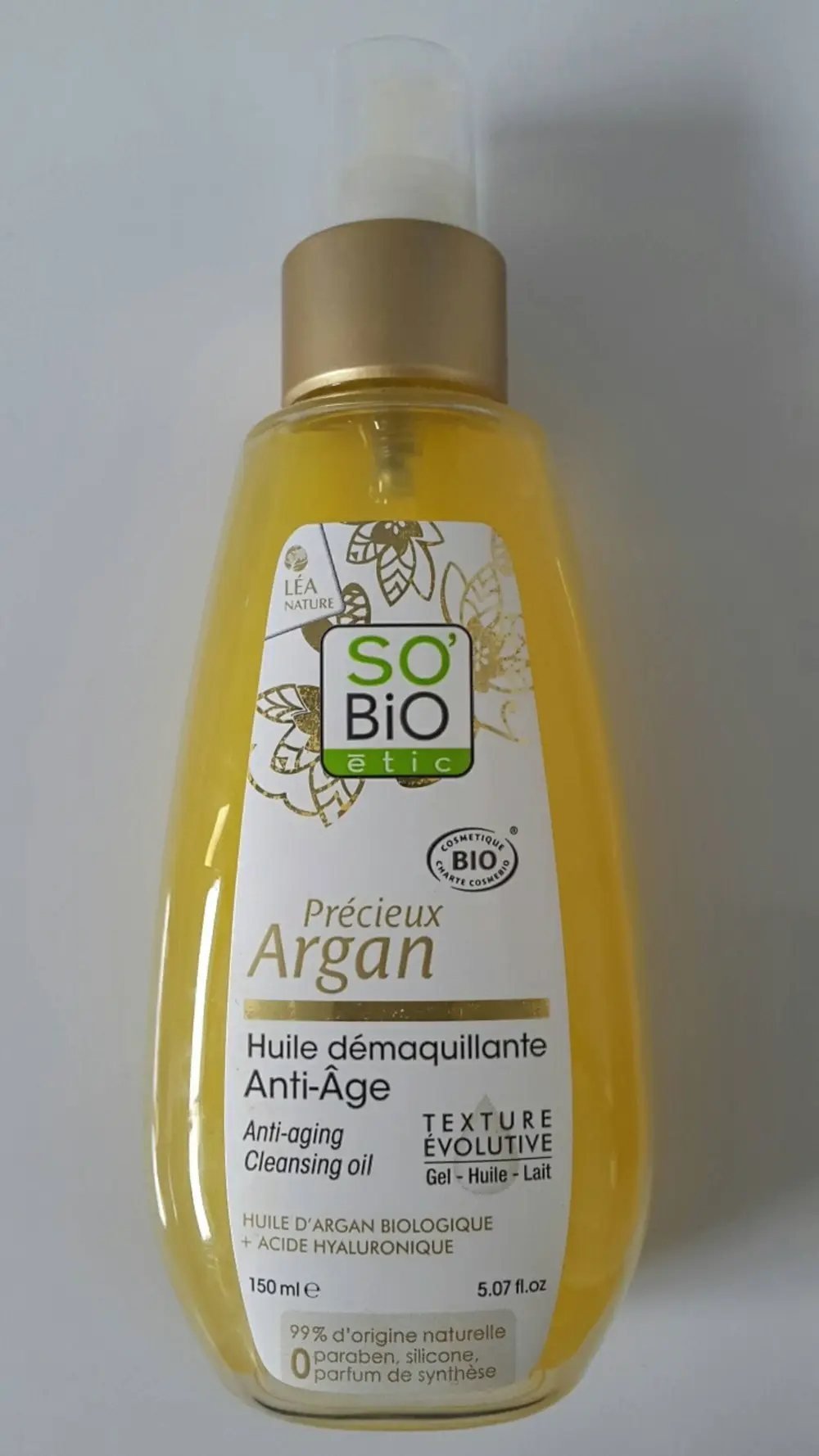 SO'BIO ÉTIC - Précieux argan - Huile démaquillante anti-âge