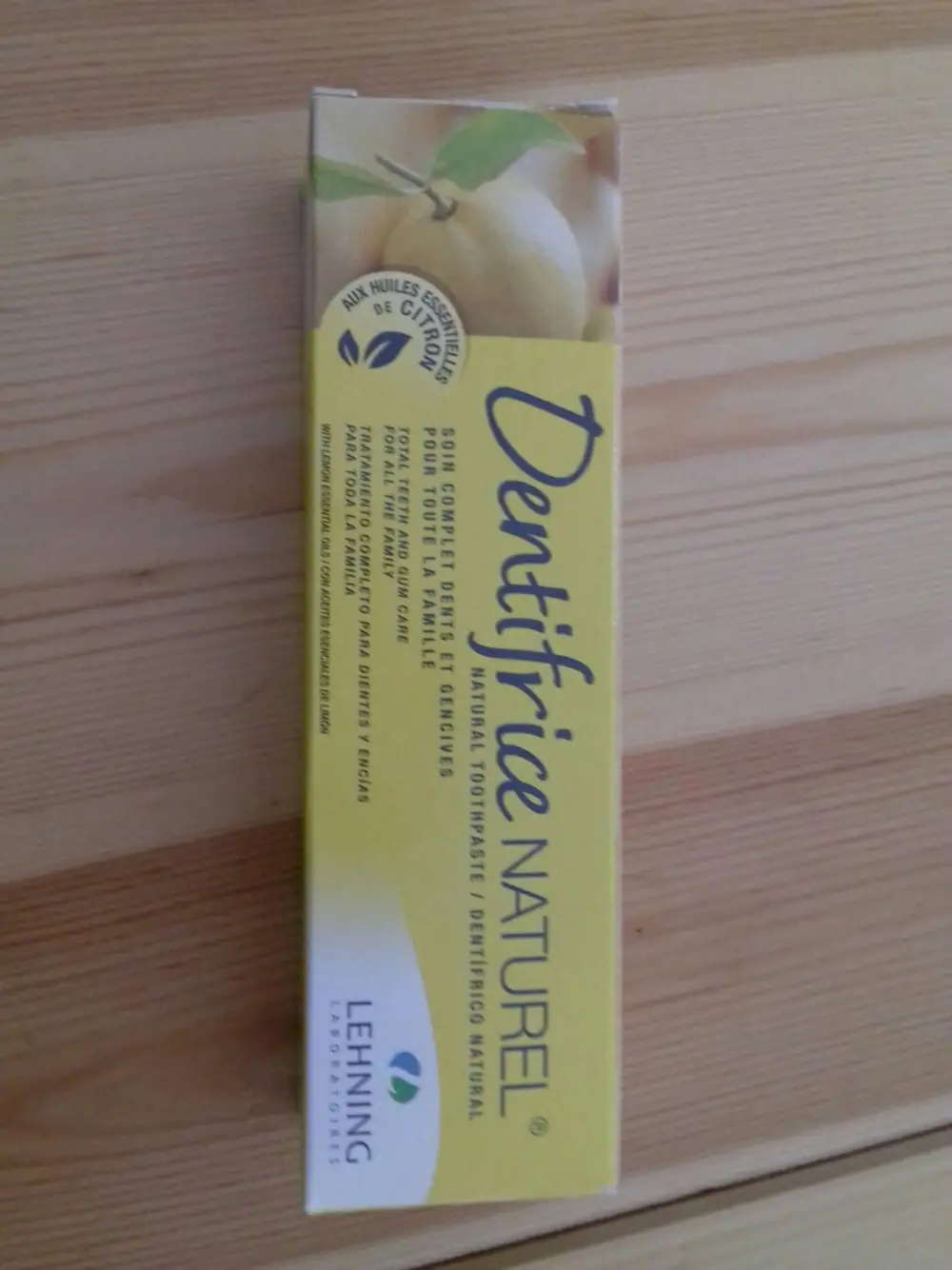 LEHNING - Dentifrice naturel - Aux huiles essentielles de citron