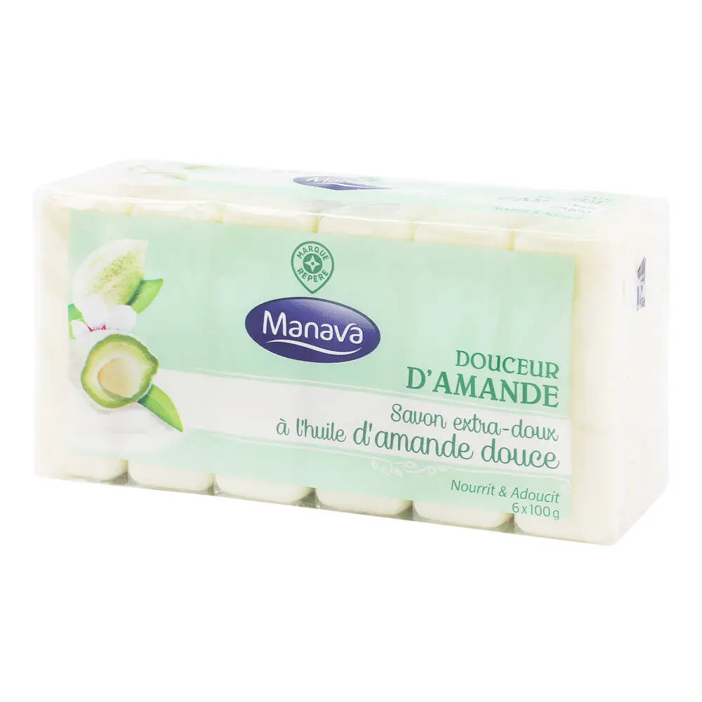 MARQUE REPÈRE - Savon de toilette amande 6x100g