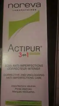 NOREVA - Actipur - 3 en 1 Soin anti-imperfections correcteur intensif