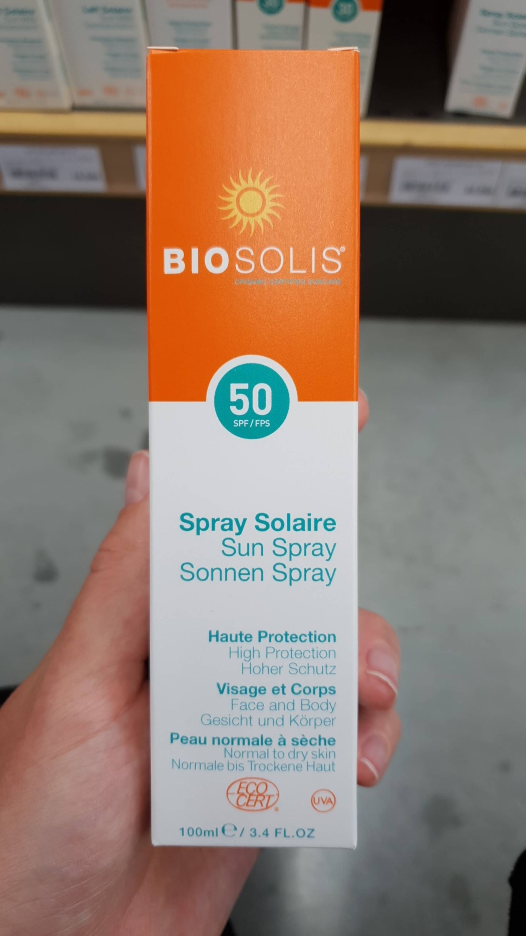 BIOSOLIS - Spray solaire SPF 50