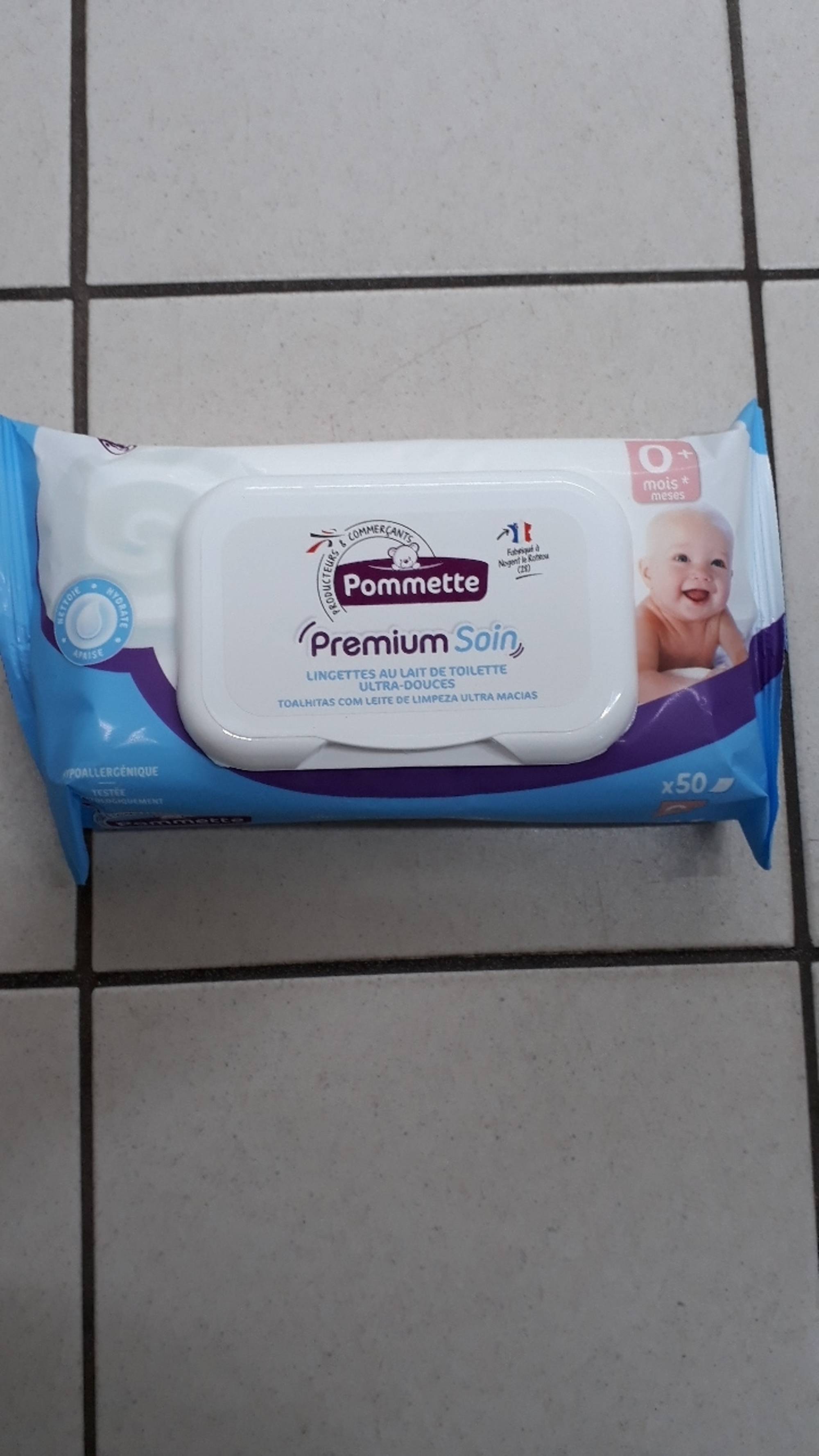 POMMETTE - Premium soin - Lingettes au lait de toilette