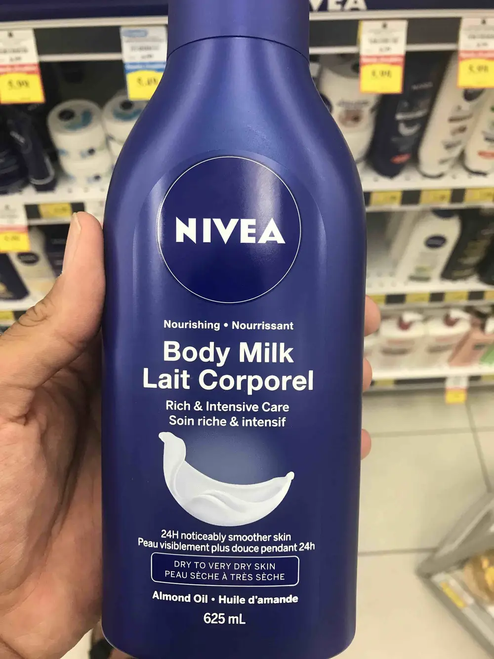 NIVEA - Lait corporel - Soin riche & intensif - Huile d'amande