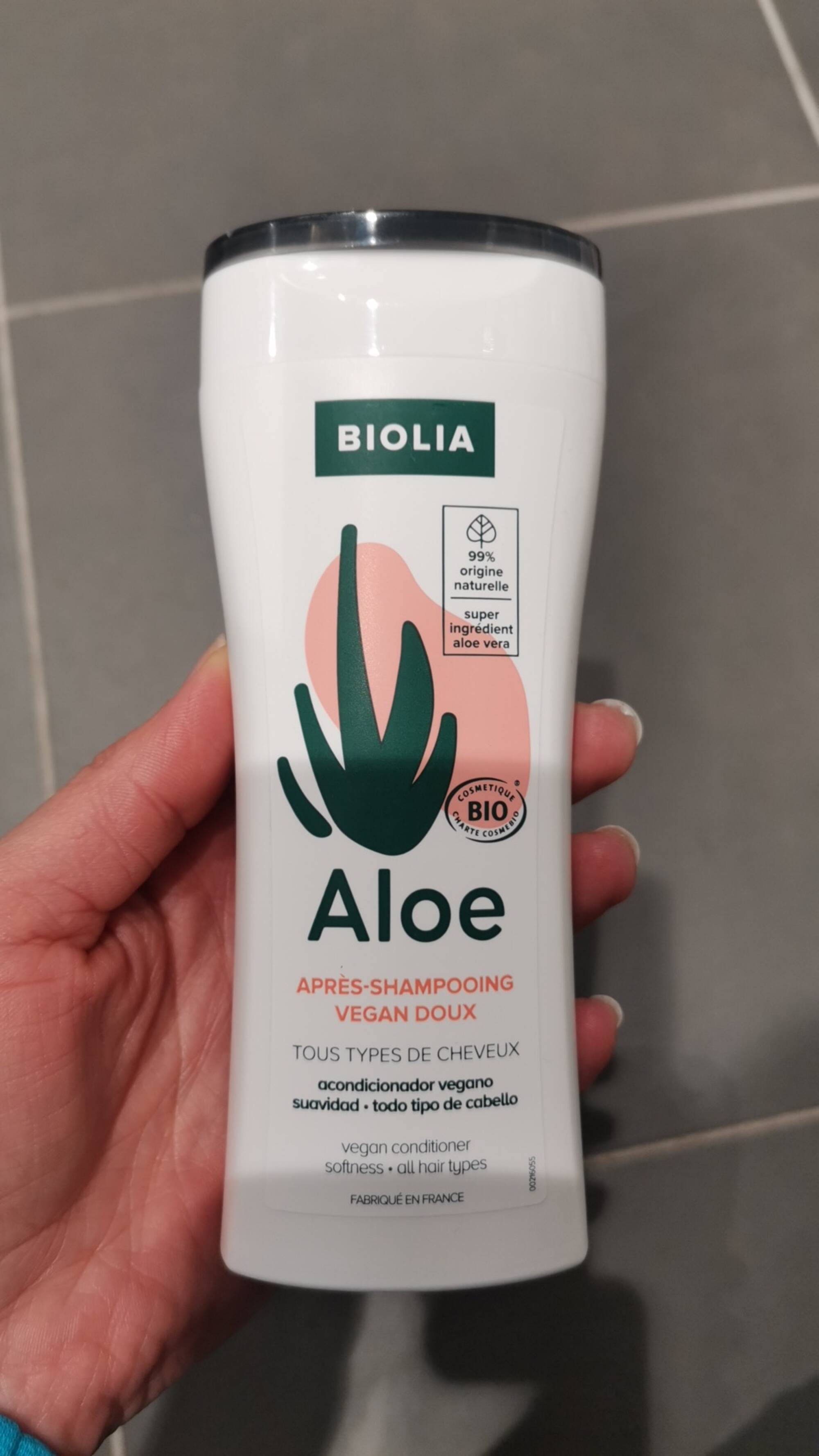 BIOLIA - Aloé - Après-shampooing vegan doux