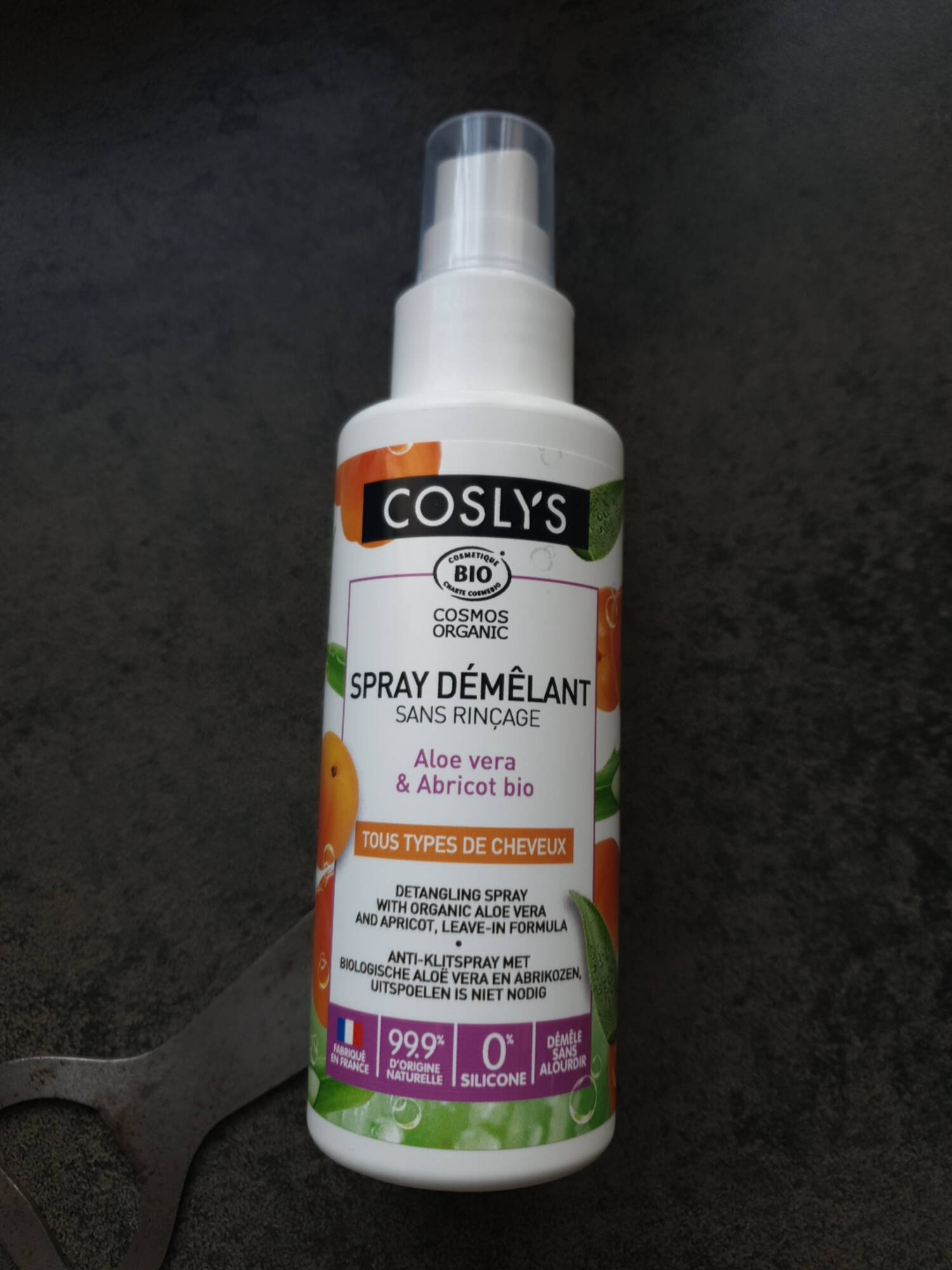 COSLYS - Spray démêlant sans rinçage aloe vera & abricot bio