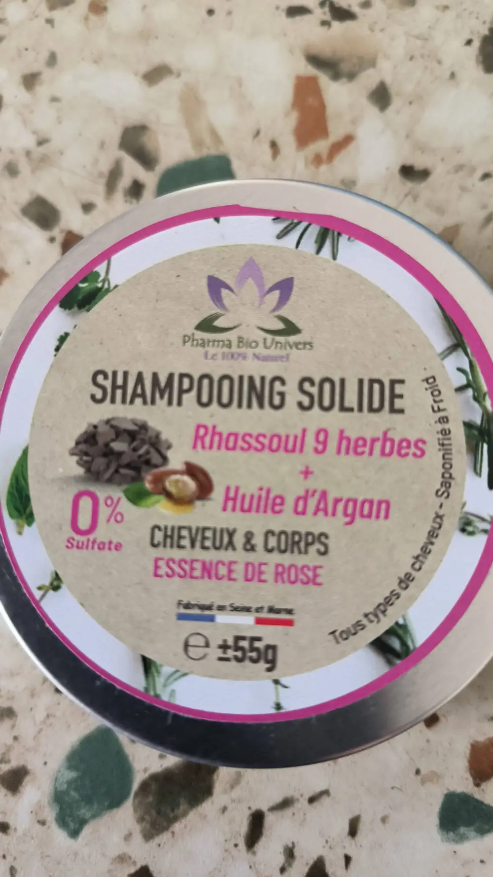 PHARMA BIO UNIVERS - Shampooing solide essence de rose