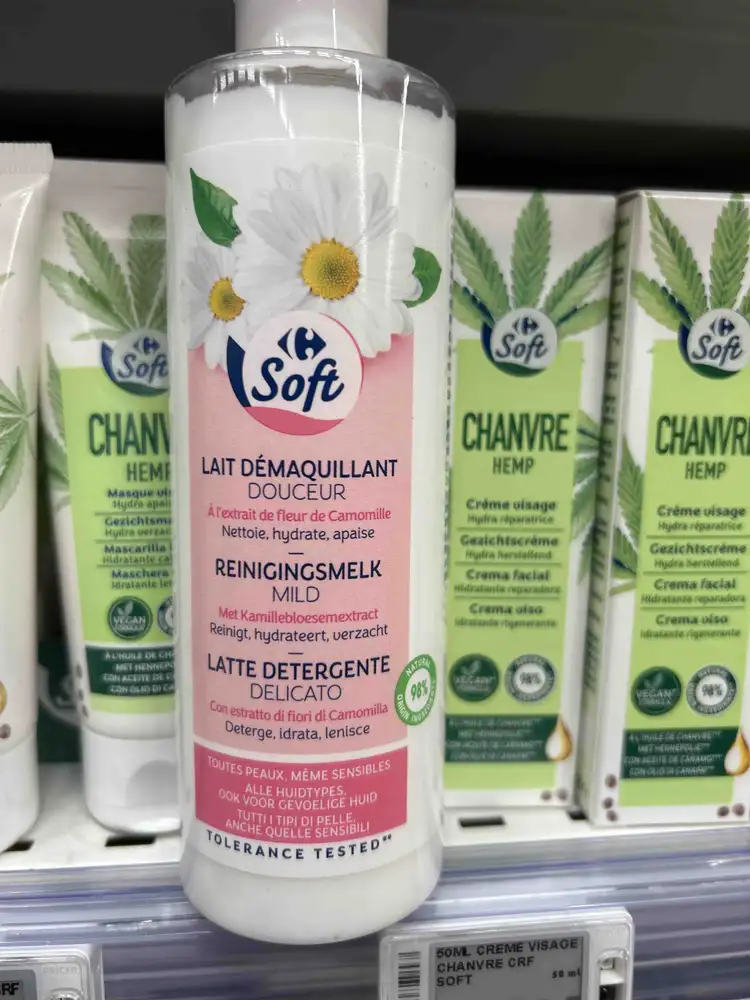CARREFOUR SOFT - Lait démaquillant douceur à l'extrait de fleur de camomille