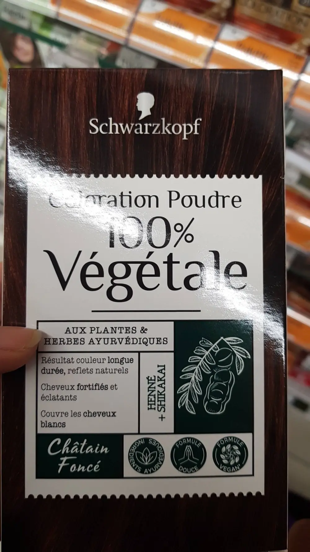 SCHWARZKOPF - Coloration poudre 100% végétale châtain foncé