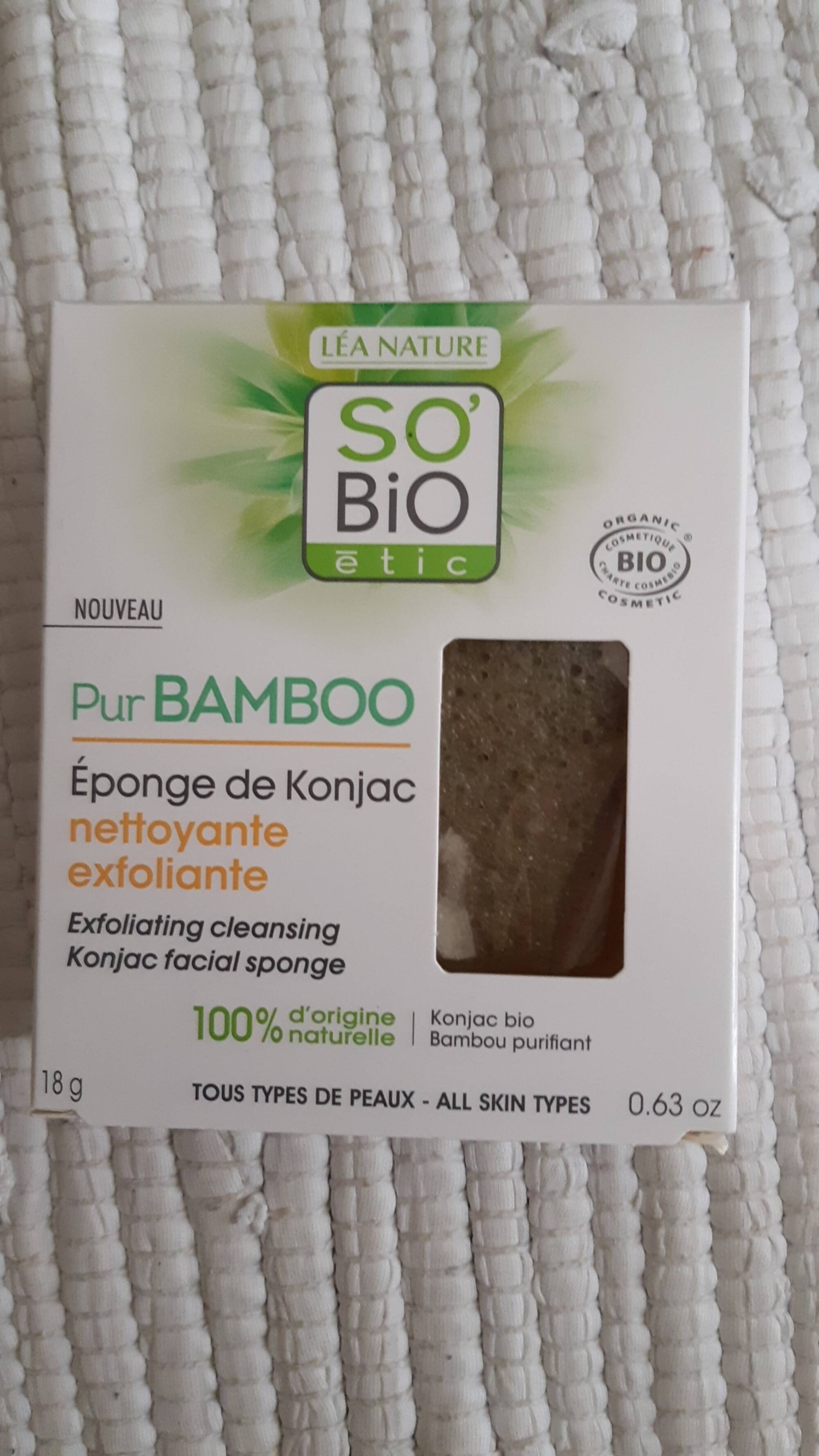 SO'BIO ÉTIC - Pur bamboo - Éponge de konjac nettoyante exfoliante