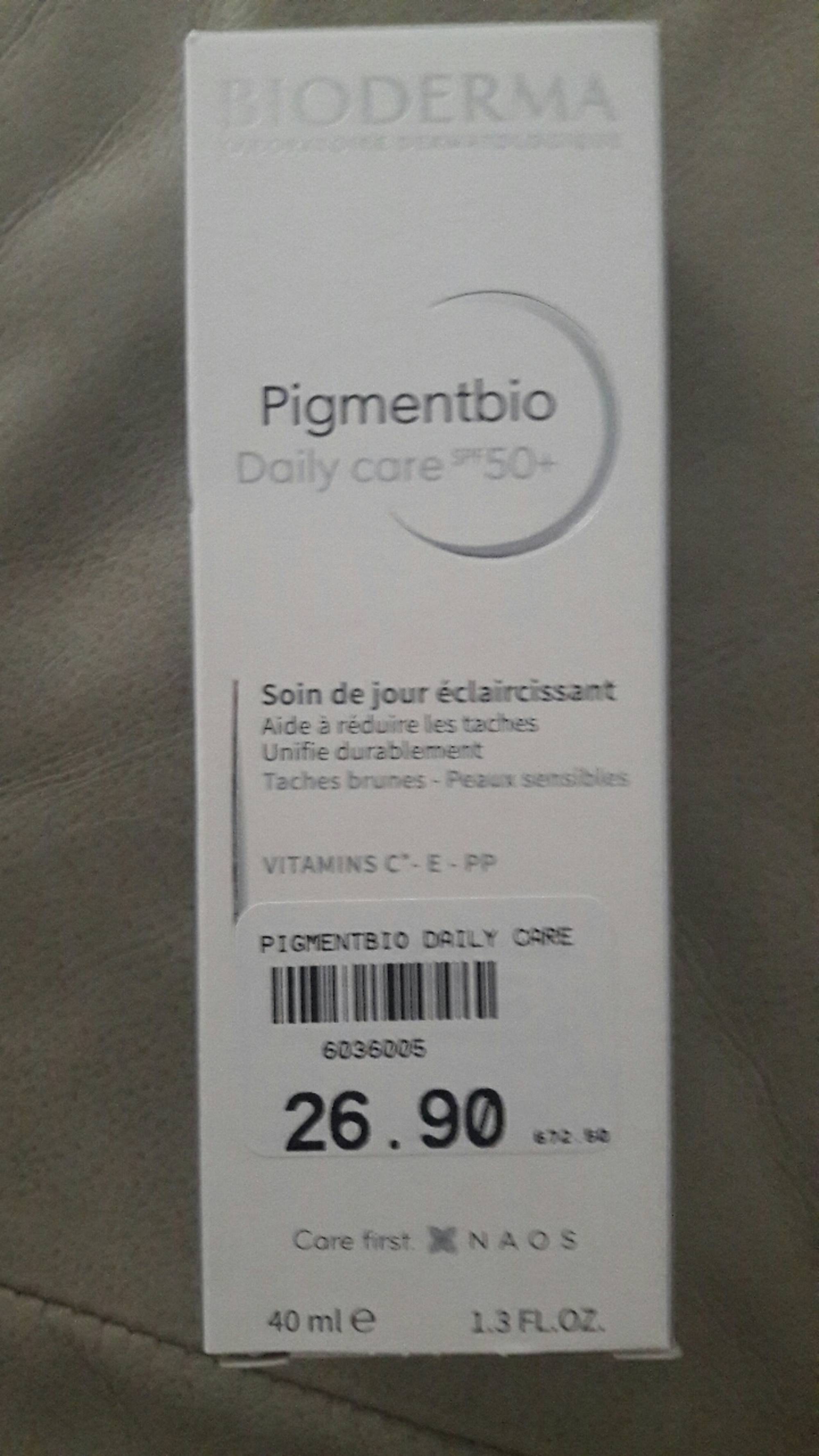 BIODERMA - Pigmentbio - Daily care SPF 50+, soin de jour éclaircissant