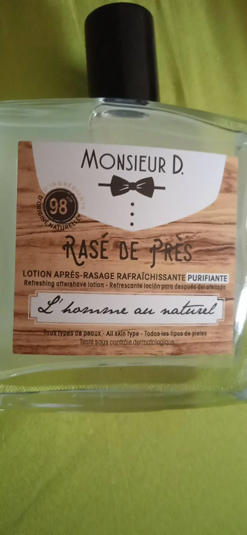 MONSIEUR D. - Rasé de près - Lotion après-rasage rafraîchissante