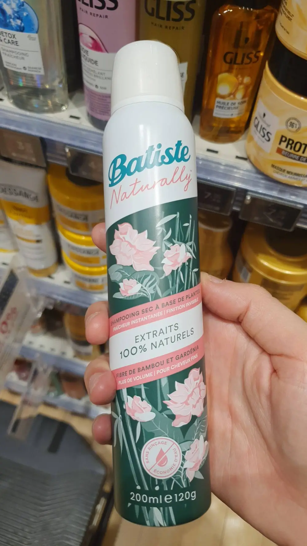 BATISTE - Fibre de bambou et gardénia - Shampooing sec à base de plantes