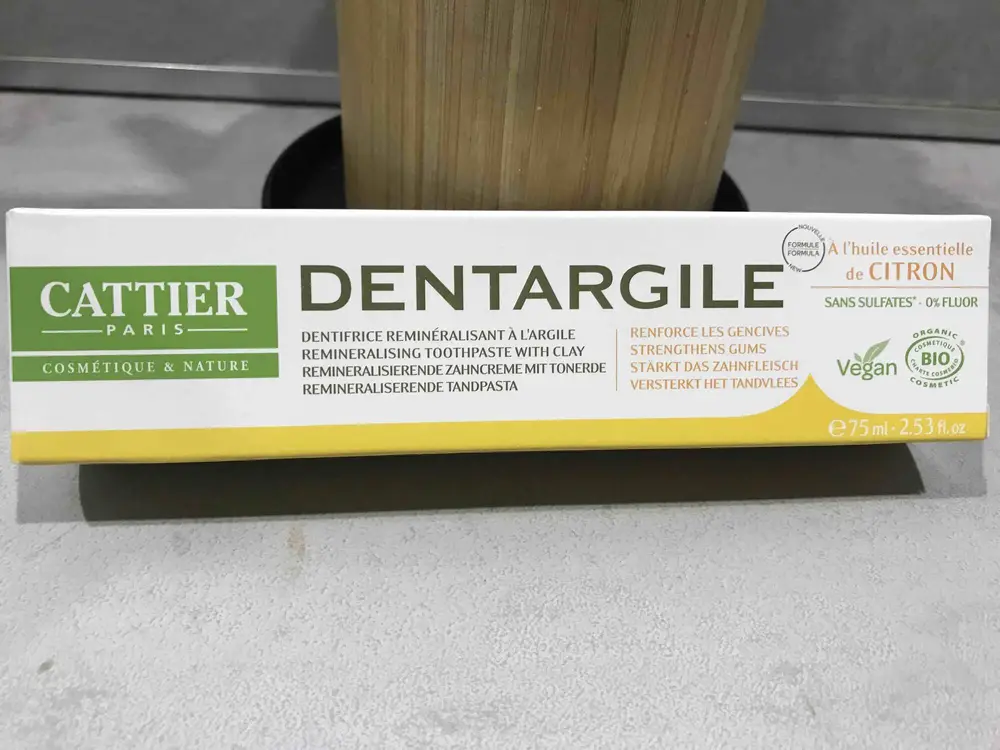 CATTIER - Dentargile - Dentifrice reminéralisant à l'argile à l'huile essentielle de citron bio