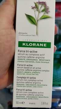 KLORANE - Force tri-active - Sérum complexe actif quinine caféine arginine