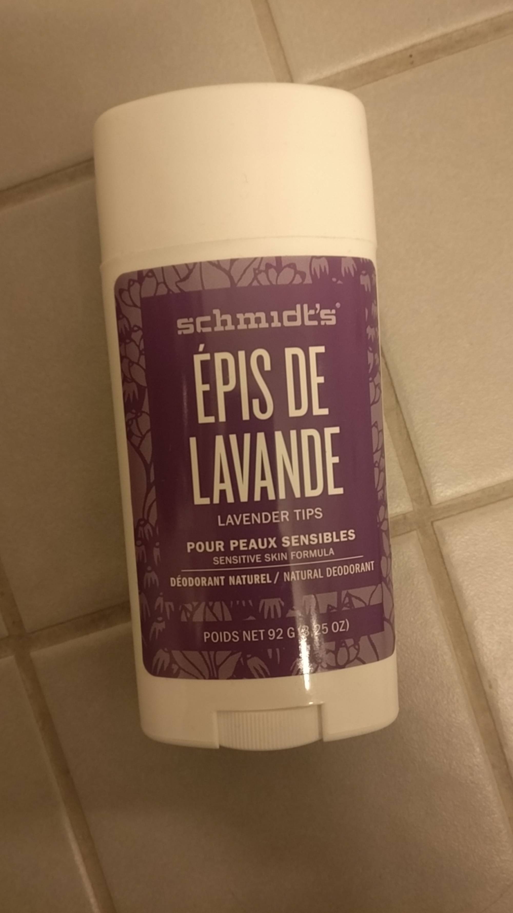 SCHMIDT'S - Epis de lavande - Déodorant naturel peaux sensibles