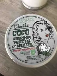 ARGASOL - L'huile coco charbon végétal et menthe