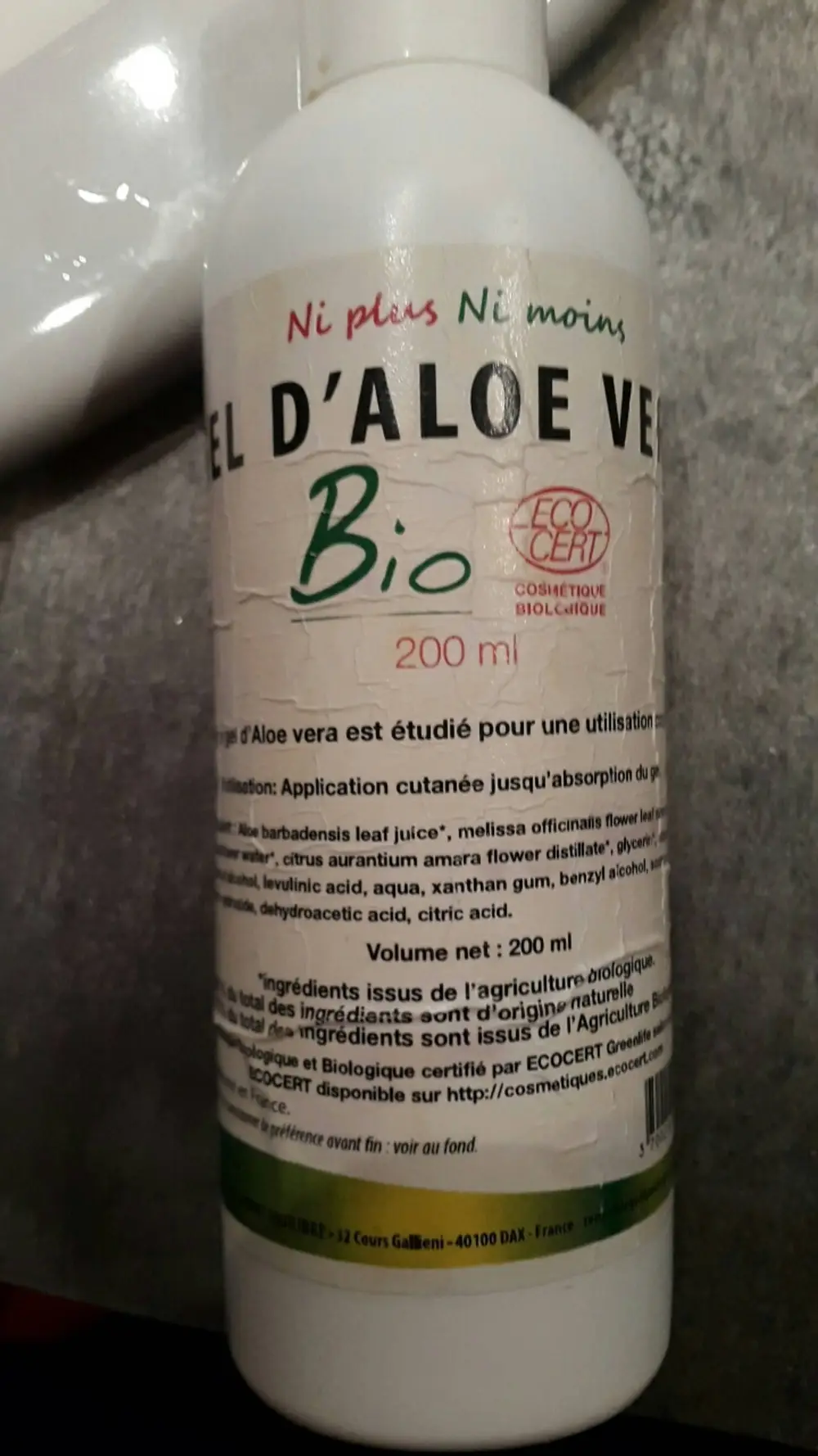 NI PLUS NI MOINS - Gel d'aloe vera bio