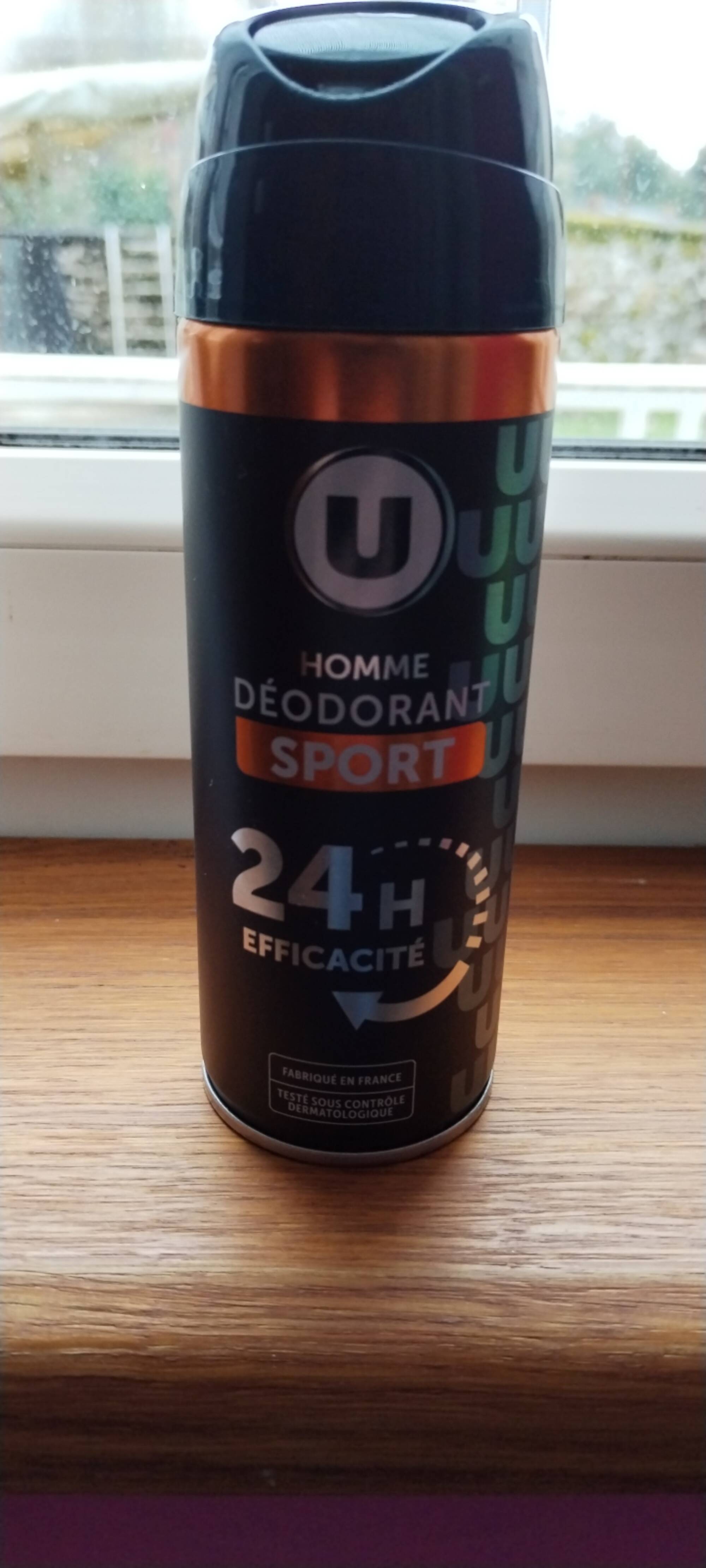 BY U - Déodorant sport homme 24h