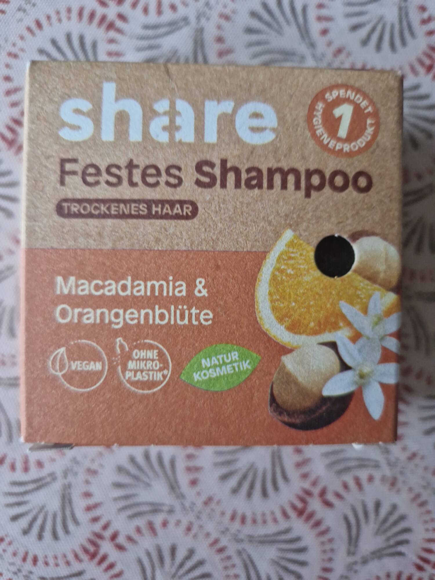 SHARE - Macadamia & orangenblüte - Feste Shampoo