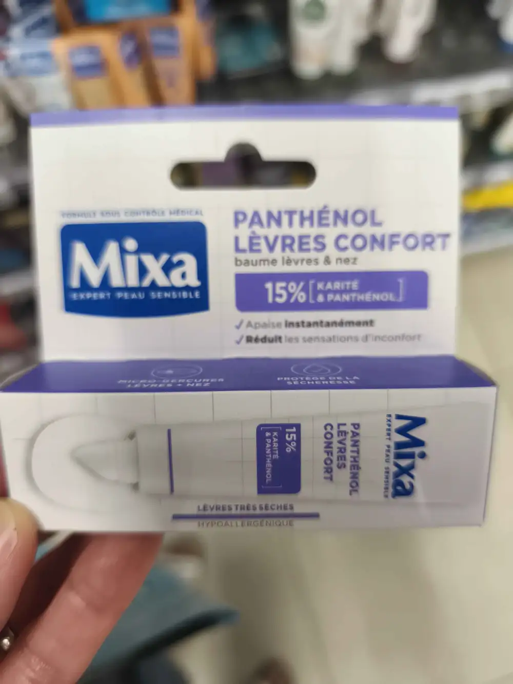 MIXA - Panthénol lèvres confort - Baume lèvres & nez