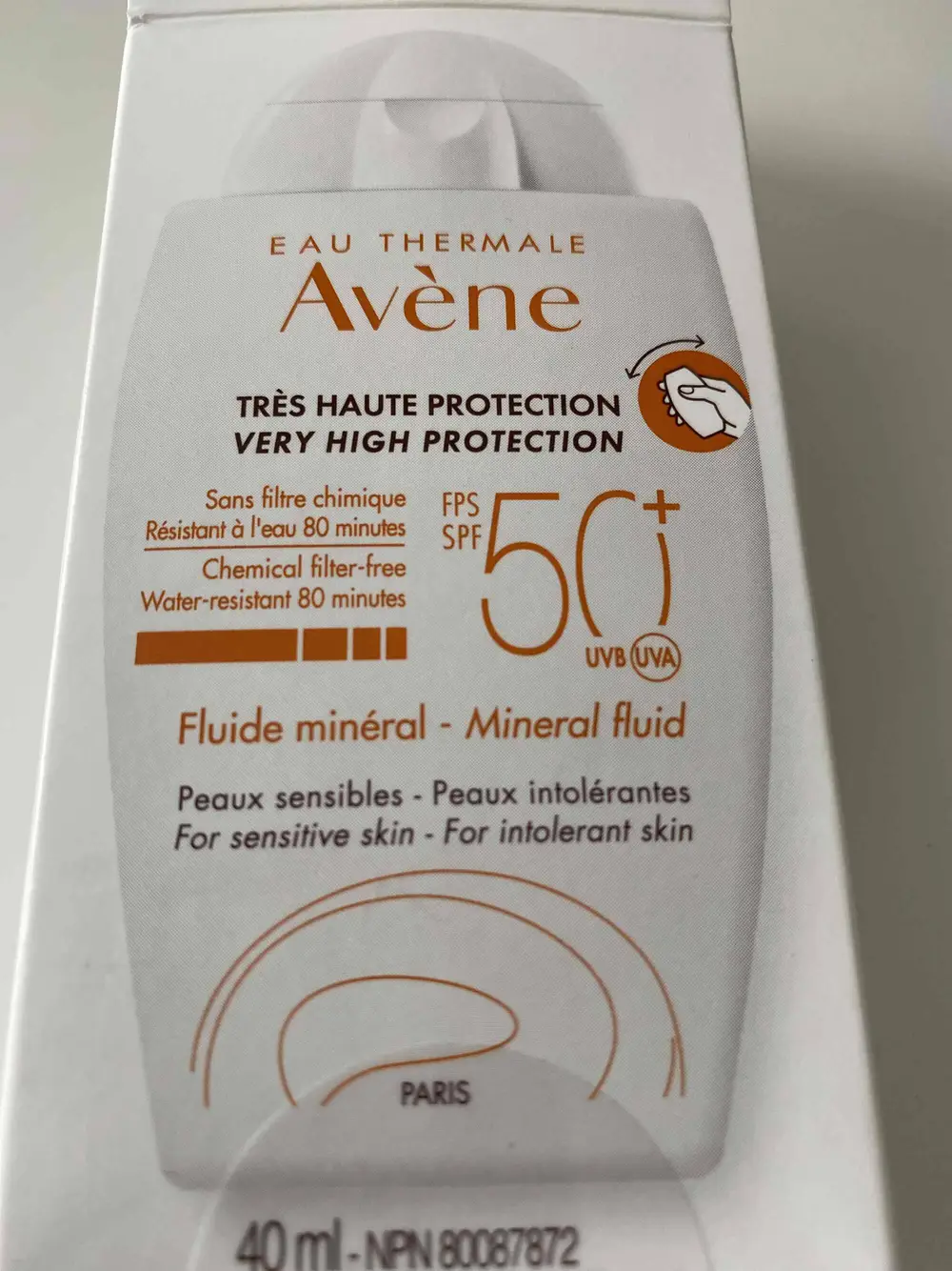 AVÈNE - Fluide minéral Très haute protection SPF 50+