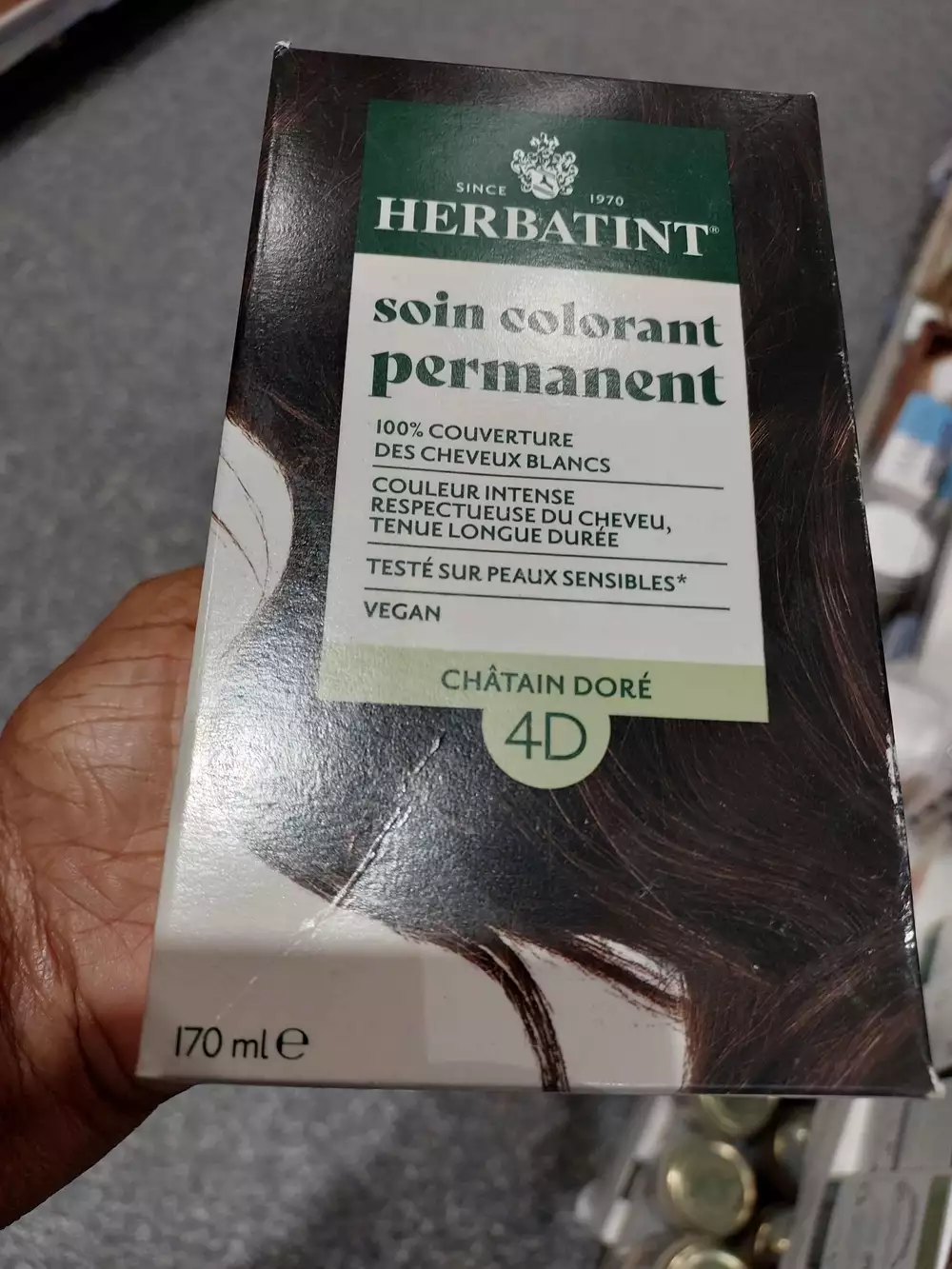 HERBATINT - Soin colorant permanent châtain doré 4D