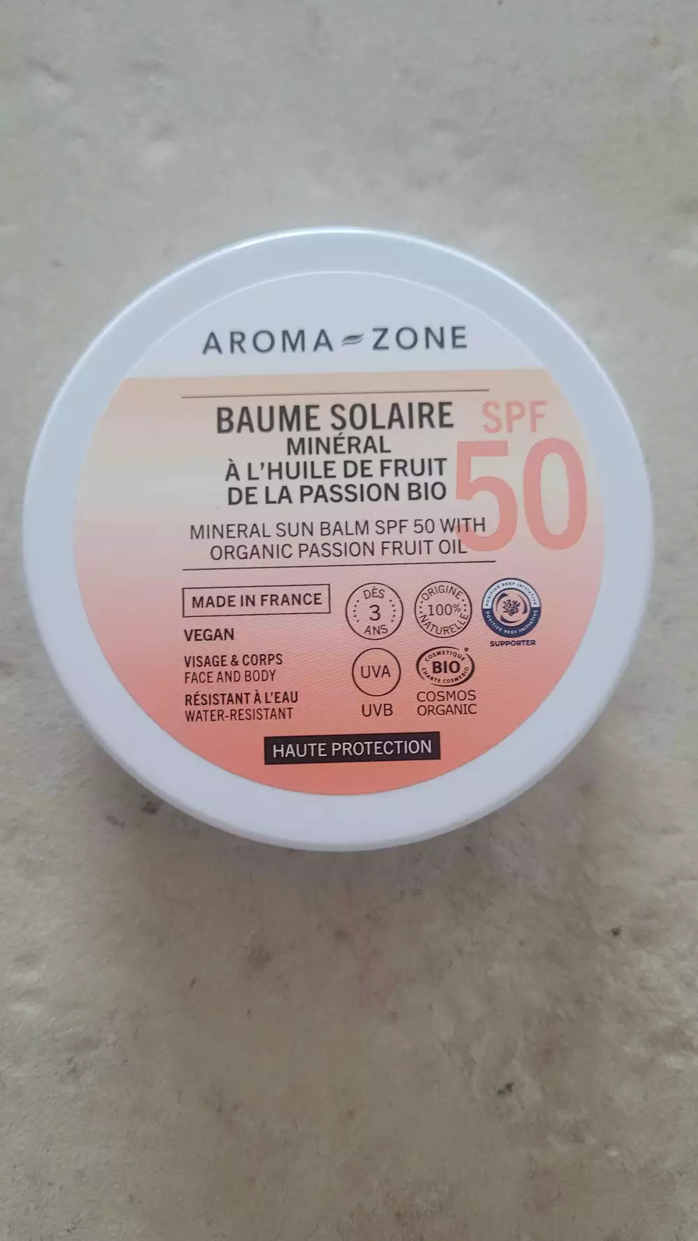 AROMA-ZONE - Baume solaire minéral SPF50