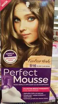 SCHWARZKOPF - Perfect mousse - Couleur nude 816 blond clair beige
